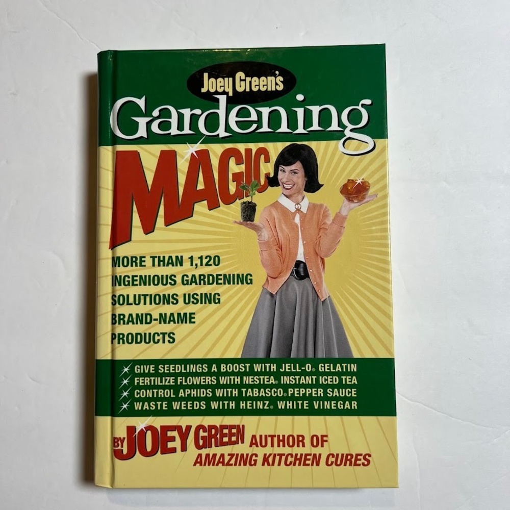 Joey Green's Gardening Magic Hardcover Book Green Retro DIY Home Reference 2003